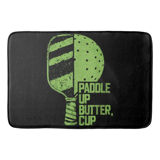 Grappig Pickleball Paddle Op Boter Cup Badmat (Voorkant)