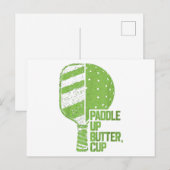 Grappig Pickleball Paddle Op Boter Cup Feestdagenkaart (Voorkant / Achterkant)