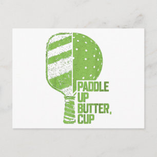 Grappig Pickleball Paddle Op Boter Cup Feestdagenkaart