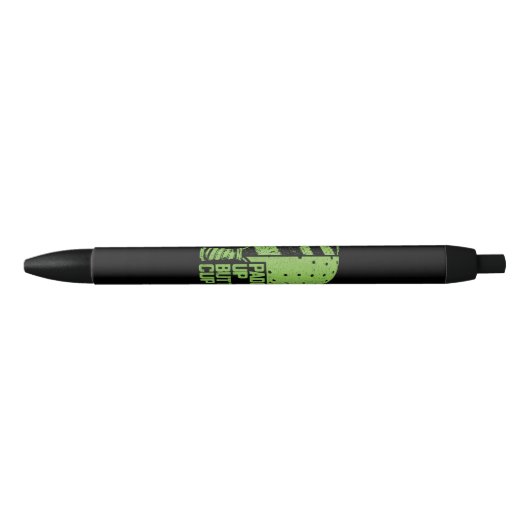 Grappig Pickleball Paddle Op Boter Cup Zwarte Inkt Pen (Voorkant)