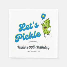 Grappig Pickleball Party Cartoon augurk spelen Servet