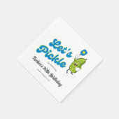 Grappig Pickleball Party Cartoon augurk spelen Servet (Hoek)