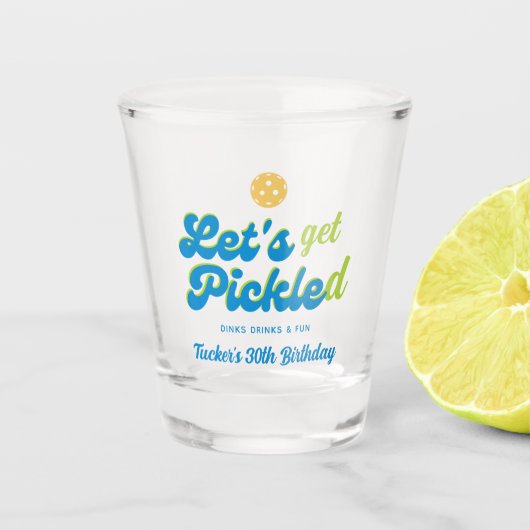 Grappig Pickleball Party Get Pickled Personalized Shot Glas (Voorkant)