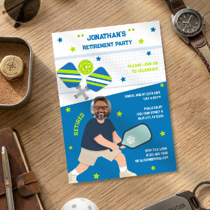 Grappig Pickleball Pensioenfeestje voor Hem Foto Kaart