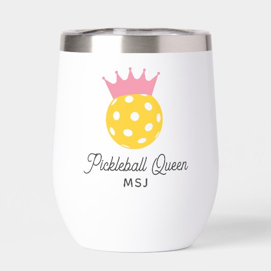 Grappig Pickleball Queen gepersonaliseerd monogram (Achterkant)