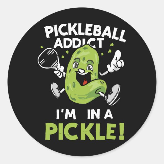 grappig-pickleball ronde sticker (Voorkant)