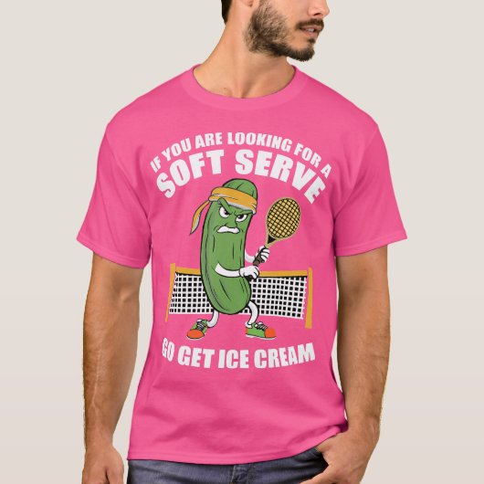 Grappig Pickleball spelen augurk tennis soft serve T-shirt (Voorkant)
