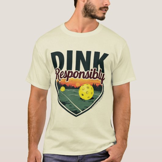 Grappig Pickleball T-Shirt voor Heren - "Dink Resp (Voorkant)