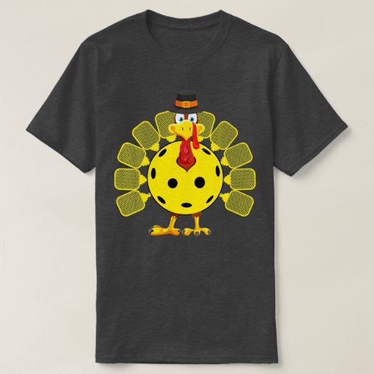Grappig Pickleball Thanksgiving Golfbal Turkije Lo T-shirt (Design voorkant)