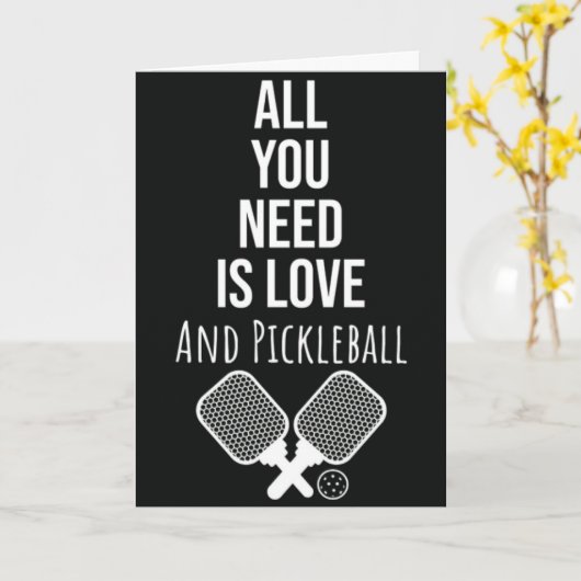 Grappig Pickleball Wenskaart voor speler of minnaa Kaart (Gele Bloem)