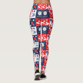 Grappig Picklleball Pattern - Red-White-Blue Leggings (Achterkant)