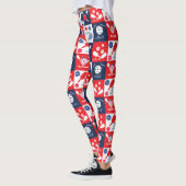 Grappig Picklleball Pattern - Red-White-Blue Leggings (Links)