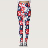 Grappig Picklleball Pattern - Red-White-Blue Leggings (Voorkant)