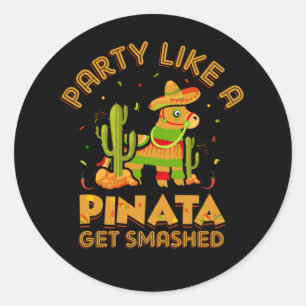 grappig Pinata woord art Fiesta Ronde Sticker