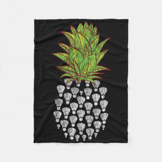Grappig Pineapple Distressed Design Badminton Spor Fleece Deken (Voorkant)