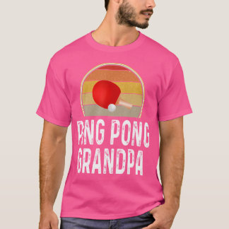 Grappig Ping Pong Opa Tafeltennis Retro Racket T-shirt