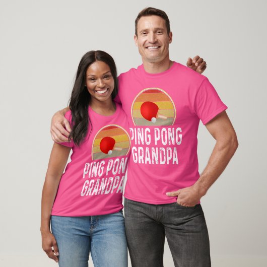 Grappig Ping Pong Opa Tafeltennis Retro Racket T-shirt (Unisex)