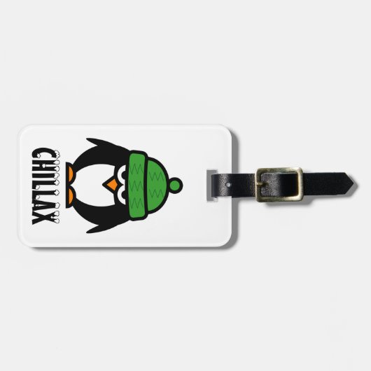 Grappig pinguïn bagagelabel | Grappig dierlijk afb (Voorkant horizontaal)