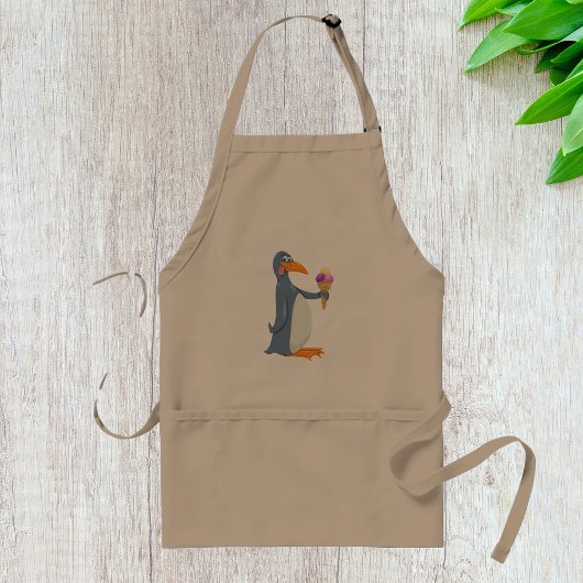 Grappig pinguïn met ijscream Apron Standaard Schort