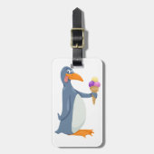 Grappig pinguïn met ijscream-Bagagelabels Bagagelabel (Voorkant verticaal)