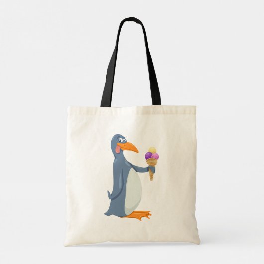 Grappig pinguïn met ijscream-Canvas tas (Achterkant)