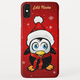 Grappig pinguïn met Pet met kerstmis iPhone 16 Plus Hoesje