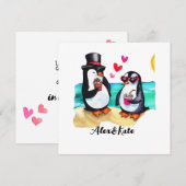 Grappig Pinguïn Paar, Dieren in Liefde (Voorkant / Achterkant)