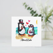 Grappig Pinguïn Paar, Dieren in Liefde (Staand voorkant)