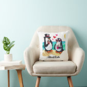 Grappig Pinguïn Paar, Dieren in Liefde Kussen (Stoel)