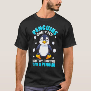 Grappig Pinguïn T Shirt Cool Ik kan niet vliegen d