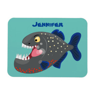 Grappig piranha cartoon illustratie magneet