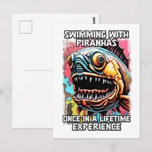 Grappig Piranha Gezegde Hilarisch Zwemmop Quote Briefkaart