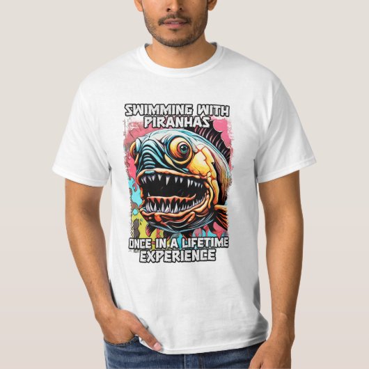 Grappig Piranha Gezegde Hilarisch Zwemmop Quote T-shirt (Voorkant)