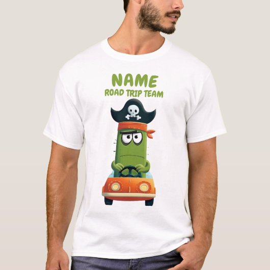 Grappig Pirate Cactus Road Trip Team |  T-shirt (Voorkant)