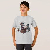 Grappig Pirate Crew T-Shirt - Robot, Aap (Voorkant volledig)