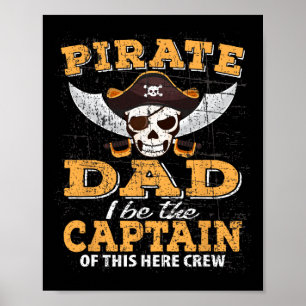 Grappig Pirate Night Dad Cruise Familie Vakantie D Poster
