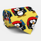 Grappig Pirate Pinguin Party Stropdas (Opgerold)