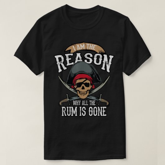 Grappig Piratenrum Liefhebber Design T-shirt (Design voorkant)