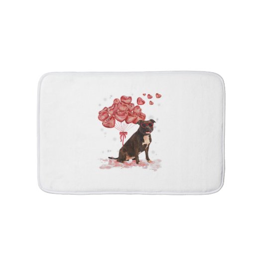 Grappig Pitbull Hart Valentijnsdag Hond Pap Mam Gi Badmat (Voorkant)