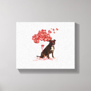 Grappig Pitbull Hart Valentijnsdag Hond Pap Mam Gi Canvas Afdruk