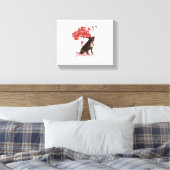 Grappig Pitbull Hart Valentijnsdag Hond Pap Mam Gi Canvas Afdruk (Insitu (Slaapkamer))