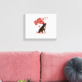 Grappig Pitbull Hart Valentijnsdag Hond Pap Mam Gi Canvas Afdruk (Insitu (Woonkamer))