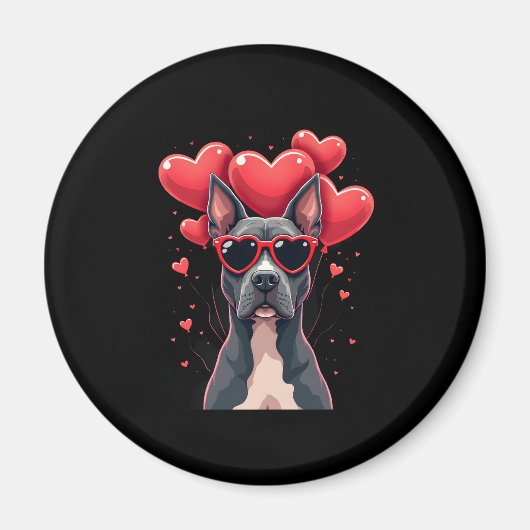 Grappig Pitbull Hart Valentijnsdag Hond Pap Mam Gi Magneet (Voorkant)