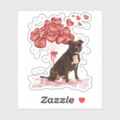 Grappig Pitbull Hart Valentijnsdag Hond Pap Mam Gi Sticker (Vel)