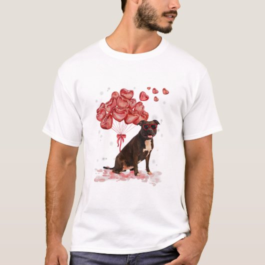 Grappig Pitbull Hart Valentijnsdag Hond Pap Mam Gi T-shirt (Voorkant)