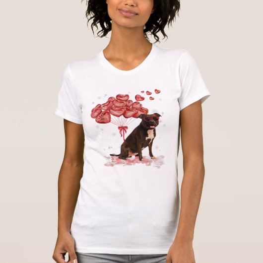 Grappig Pitbull Hart Valentijnsdag Hond Pap Mam Gi T-shirt (Voorkant)