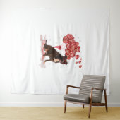Grappig Pitbull Hart Valentijnsdag Hond Pap Mam Gi Wandkleed (In Situ (horizontaal))