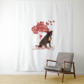 Grappig Pitbull Hart Valentijnsdag Hond Pap Mam Gi Wandkleed (In situ)