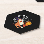 Grappig Pitbull Hond Halloween Kostuum Kartonnen Onderzetters (Schuin)