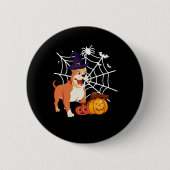 Grappig Pitbull Hond Halloween Kostuum Ronde Button 5,7 Cm (Voorkant)